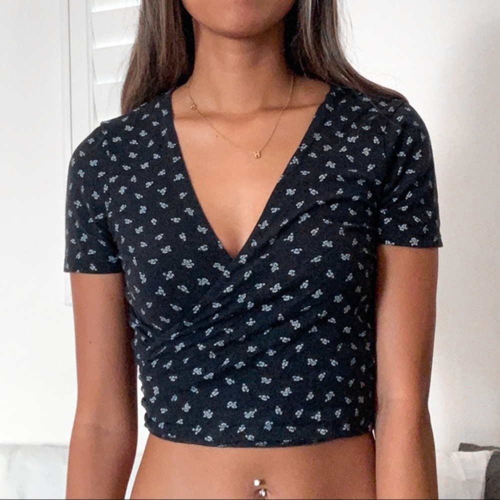 polka dot wrap rae top